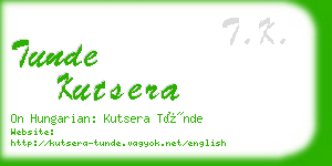 tunde kutsera business card